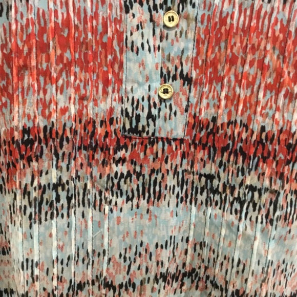 Calvin Klein Boho Blouse Sheer Henley with Pin Tucks in front Sz XL - Picture 4 of 13